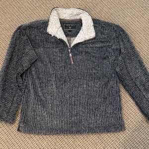 True Grit Men’s Charcoal Zip-Up Sherpa Collar Sweater